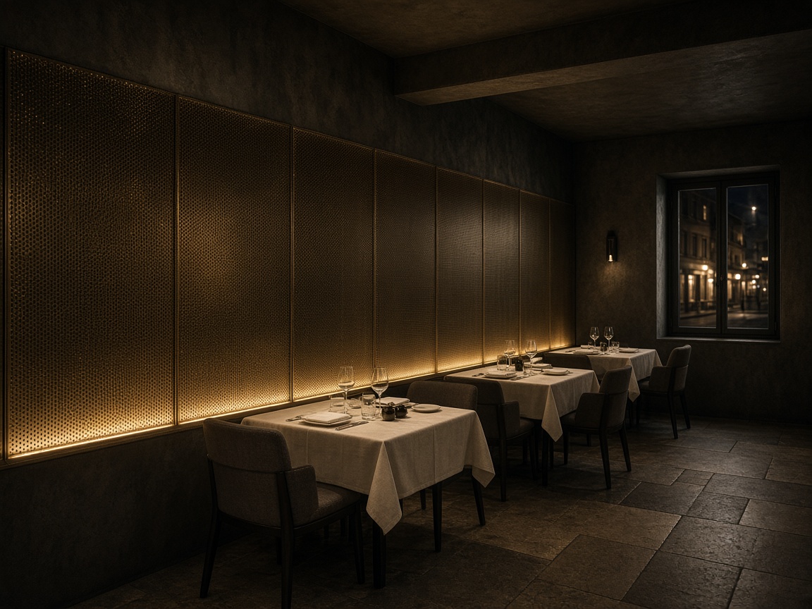 Small restaurant with one perforated aluminium wall