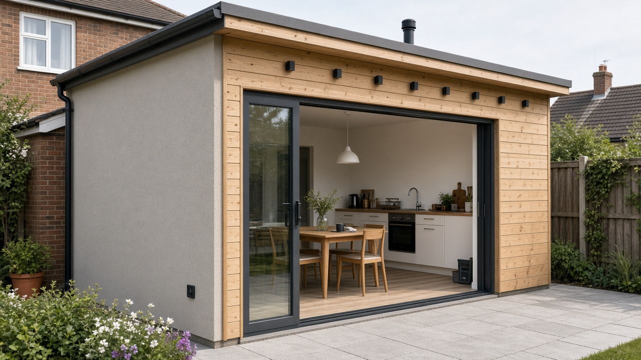 Kitchen extension with sliding doors