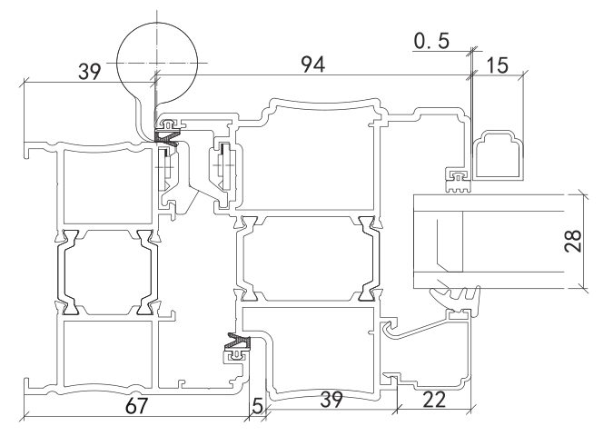 90LZS Chinese-style outward opening section