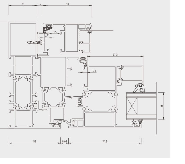 FZ110 outward casement window section