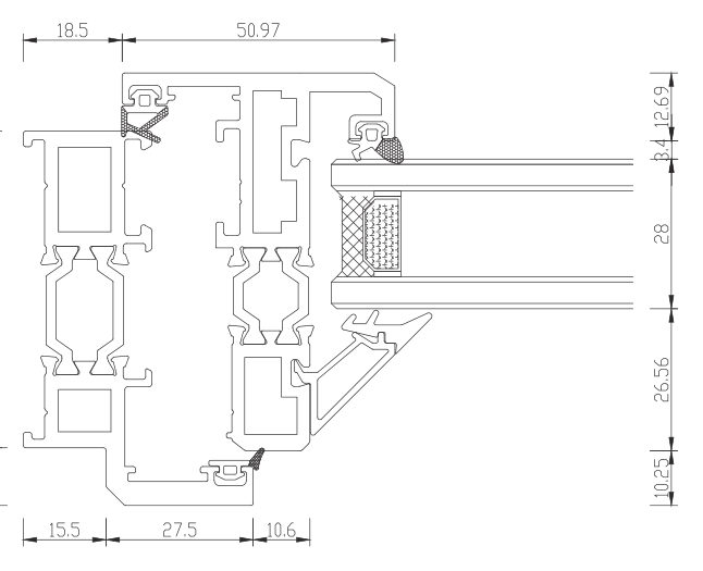 Z70 imitation-steel tilt-and-turn window section