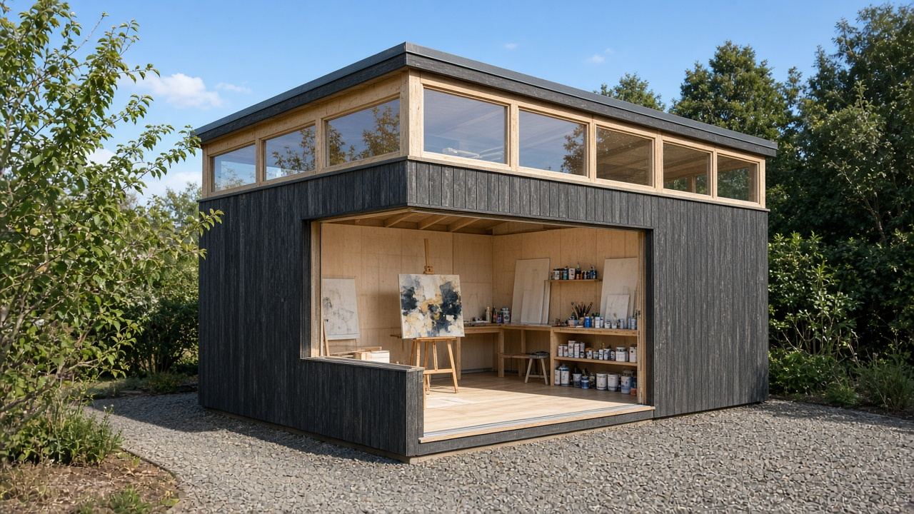 Artist studio with clerestory light